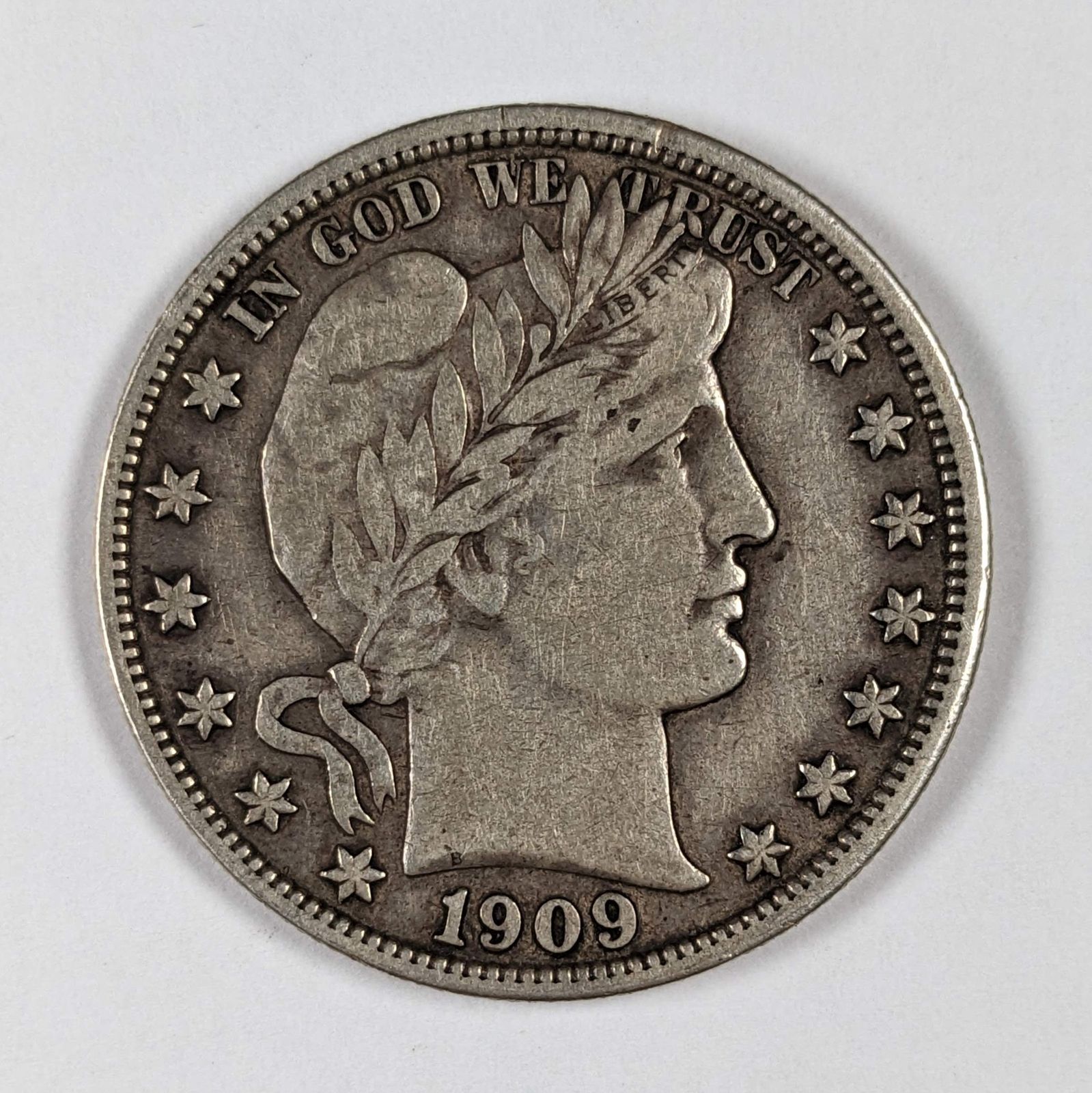 1909 Barber Silver Half Dollar VF