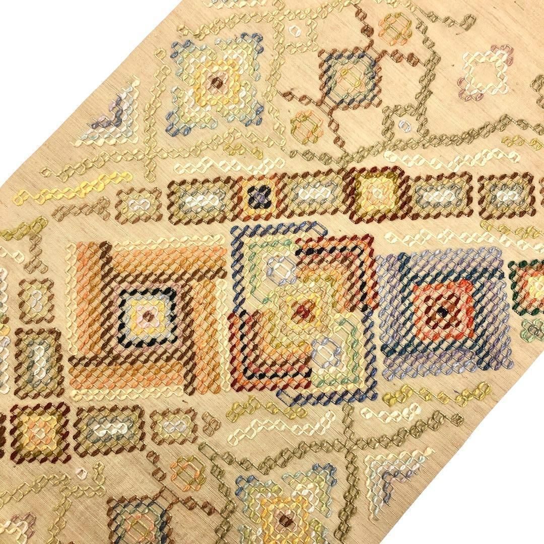 名古屋帯 本場琉球読谷山花織 草木染 証紙付 桑染色 O-3424 - メルカリ 