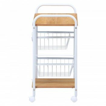 不二貿易 C/D:15424 キッチンワゴン FBC-02-1 WH/NA 15424