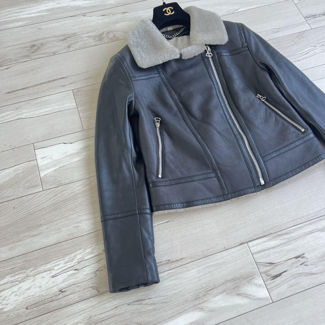 【極美品】DAMA collectionリアルムートンレザー ライダース　ファー 極美品】DAMA collectionリアルムートンレザー ライダース