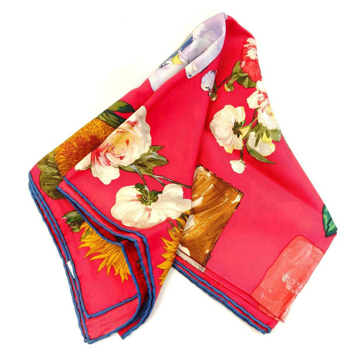 GUCCI スカーフ シルク フラワープリント 花柄 赤 9783 グッチ GUCCI スカーフ シルク フラワープリント 花柄 赤 管理