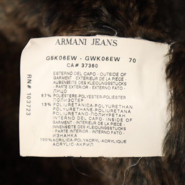 アルマーニジーンズ フェイク レザージャケット USA 4 焦茶 ARMANI