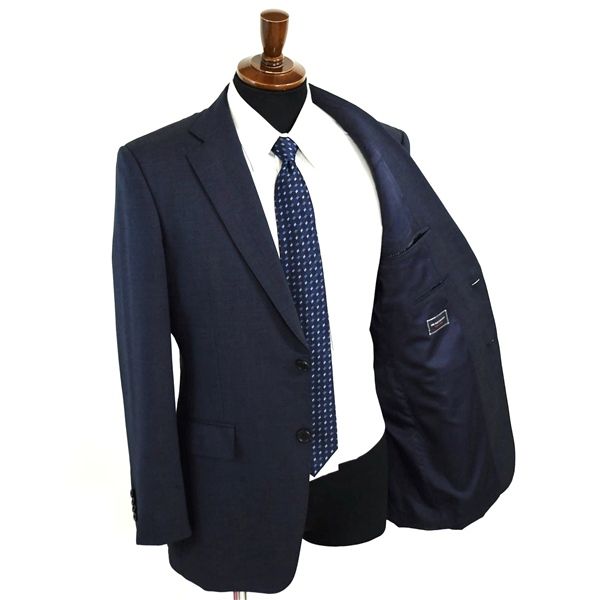 スーツカンパニー 2パンツ 2つボタン シングルスーツ M A6 ダークネイビー ノータック 袖口4つ釦 本切羽 AET010 夏物 春夏 薄手 5XJ014 メンズビジネス 202510