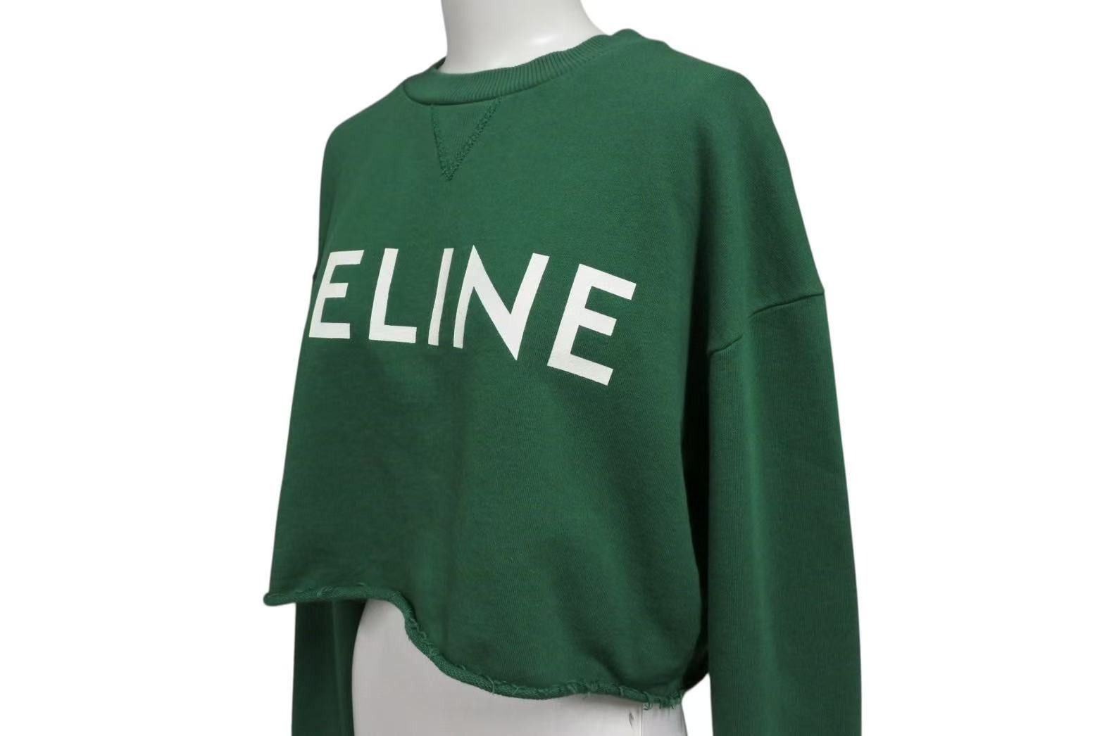 【値下げ】 セリーヌ CELINE 極美品 クロップドスウェット ロゴ トレーナー トレーナー+スウェット