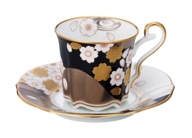 Noritake ノリタケ コーヒー カップ -amp- ソーサー 200cc あやみなも 夜桜金銀彩 ボーンチャイナ T52506|4939-1