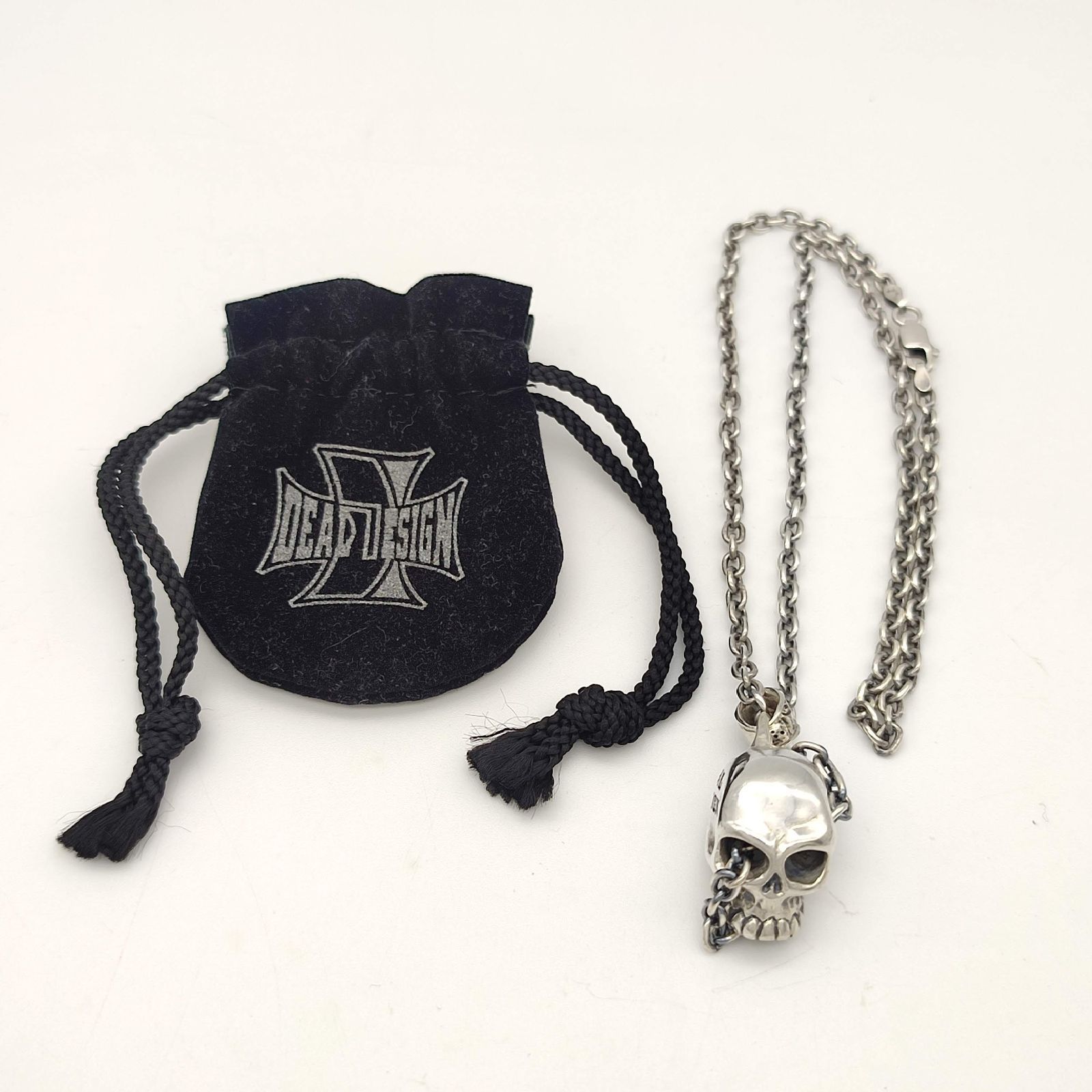 ディールデザイン　シルバースカルネックレス 美品】DEAL DESIGN ディールデザイン スカルネックレス SILVER