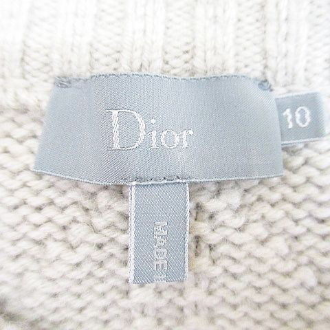 ベビーディオール baby Dior カナージュニット セーター カシミヤ混 10 灰系 グレー グラデーション ロゴ 文字 刺繍 毛 ウール STEELWINDOWSANDDOORS_COM