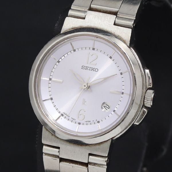 稼動 QZ 良品 セイコー ルキア 7N82-6E00 紫文字盤 デイト レディース腕時計 KRK 2000000 NSK