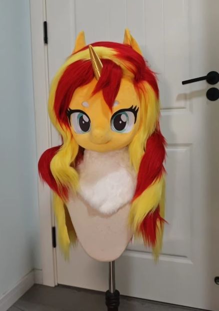 着ぐるみヘッド kigurumi NO.53 赤 黄色 ファースーツ 全頭ヘッド ケモノ マスク ぬいぐるみ コスプレ コスチューム