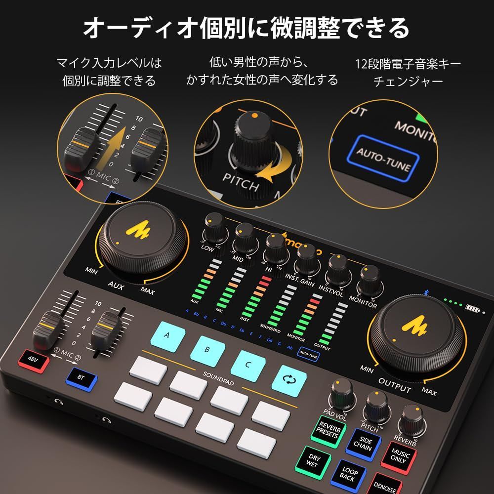 XLR-XLR|3.5MM|6.35接続 ポータブルオールインワンポッドキャストセット