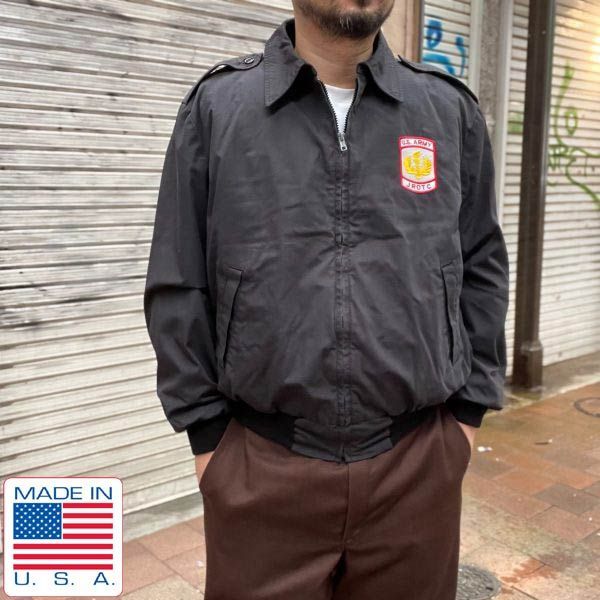 実物 米軍 US ARMY JROTC ウインドブレーカー 黒 M 着脱ライナー付き ミリタリー ジャケット アメリカ製 d144-18-0069ZV