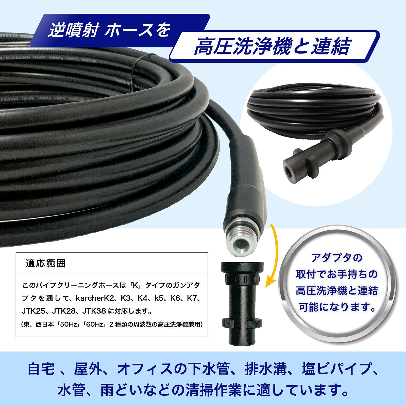 ケルヒャー KARCHER パイプクリーニング ホース 2637-767 15M 高圧