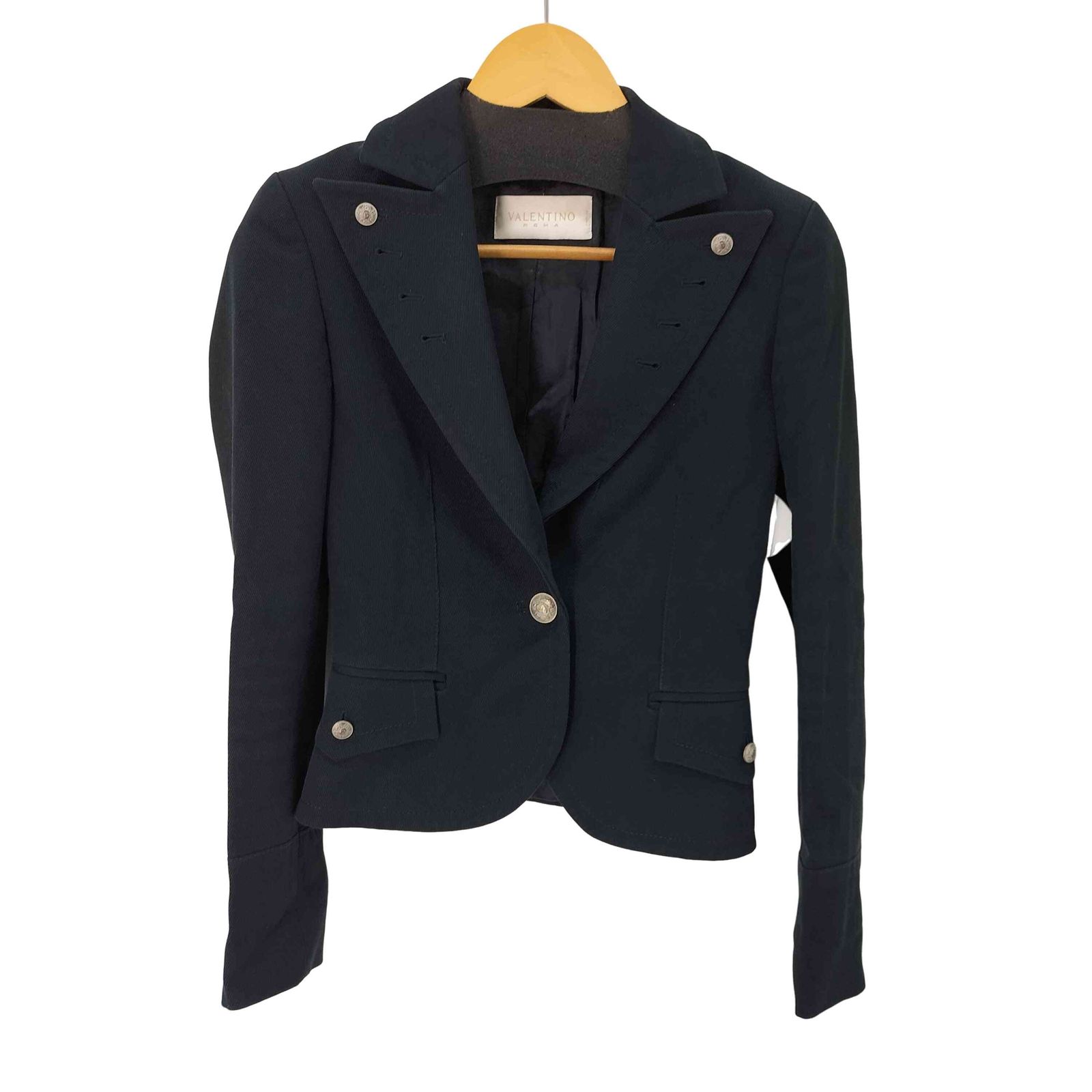 【美品】VALENTINO レディース テーラードジャケット グレー 3B AOYAMA 【洋服の青山】1ボタンテーラードジャケット レディース