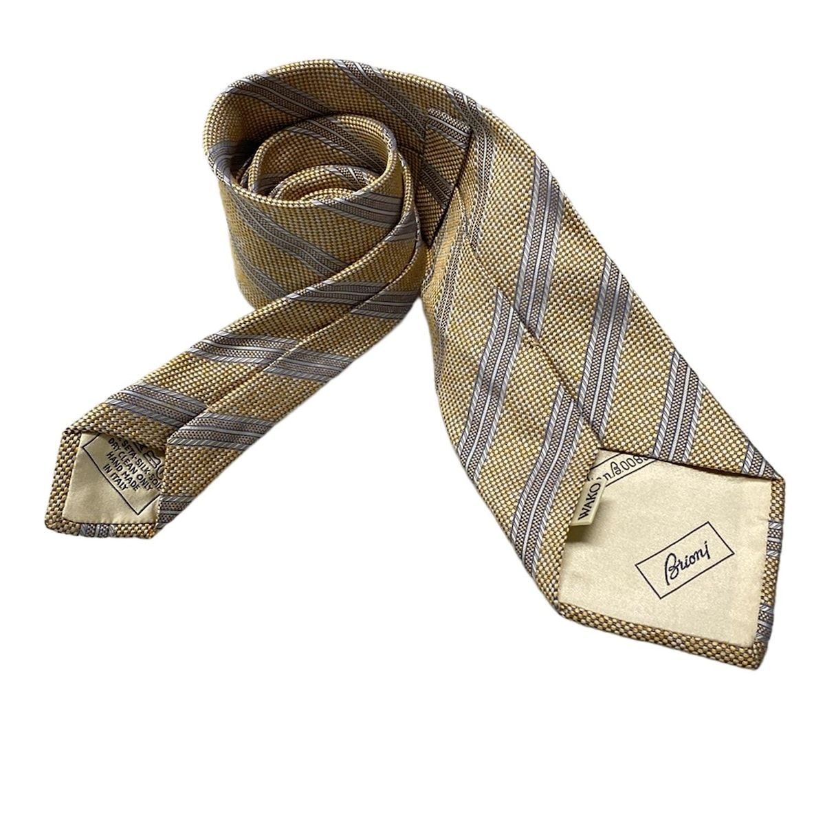 Brioni ブリオーニ　オレンジ ストライプ ネクタイ 2022031830019cl_03.jpg