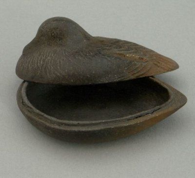 立花龍昇作 萬古焼手捻り 鴛鴦香合