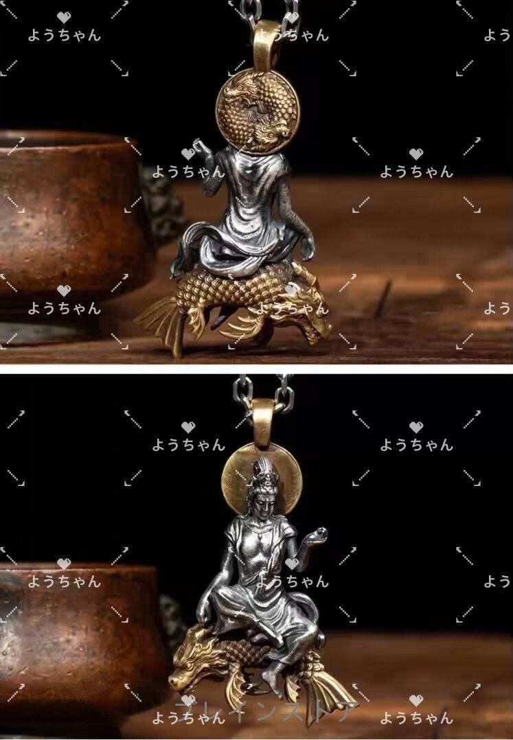 骨董 銀製 魚藍観音 木箱付き Yahoo!オークション - Y848. 彫刻家【山内倉蔵】木彫 魚藍観音