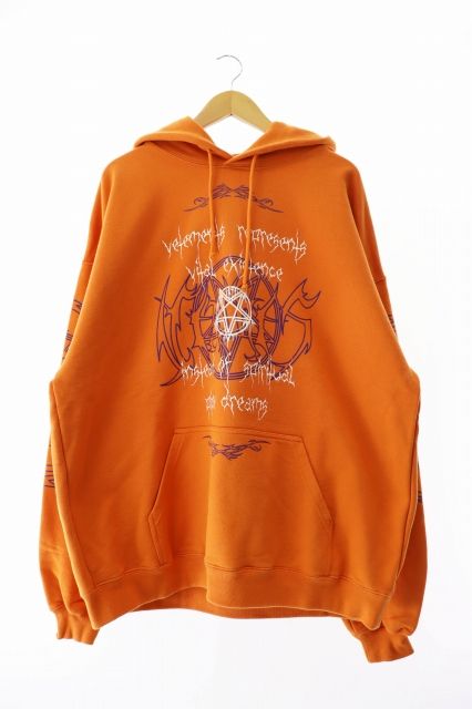 ヴェトモン ベトモン VETEMENTS 22SS Vital Existence Hoodie バイタル イグジスタンス プリント パーカー UE52TR480X M オレンジ ブランド古着ベクトル AA 250910