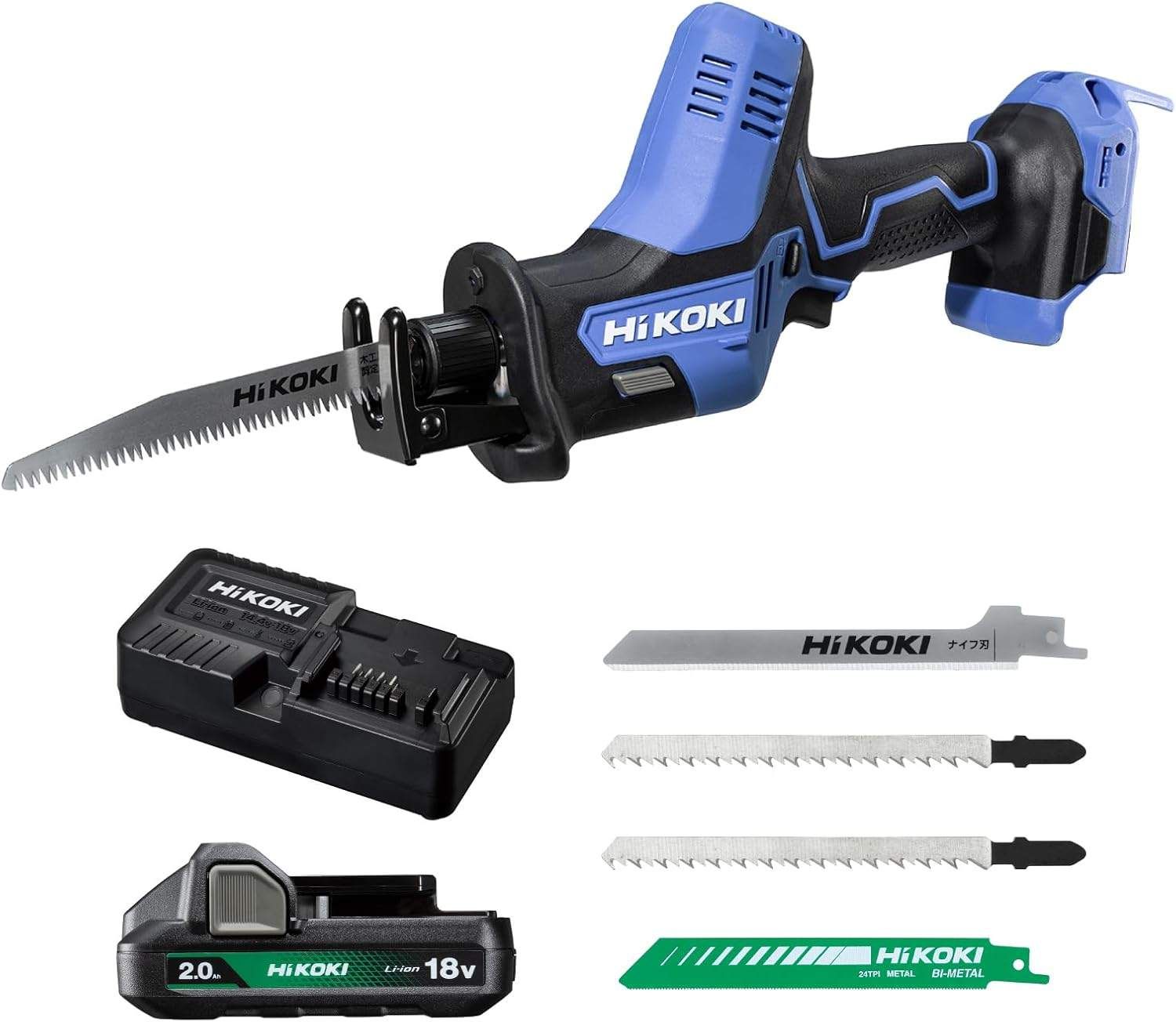 HiKOKI ハイコーキ 18V 電動のこぎり FCR18DA 充電式 軽量1.6kg 蓄電池 充電器付 FCR18DA BG ぎり