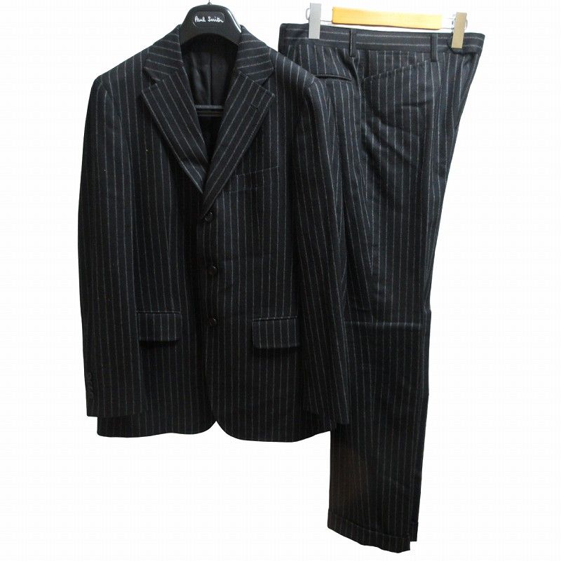 【美品】Paul Smithテーラードジャケット 高級ロロピアーナ 総柄 M ゼニア生地】ポールスミス テーラードジャケット 背抜き 黒 L