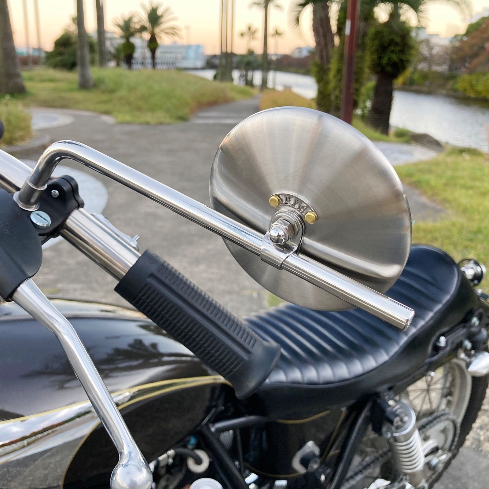 JCMAミラー バーエンド φ80 ヘアライン MOTOR ROCK (MR-HC069H) 【公式 