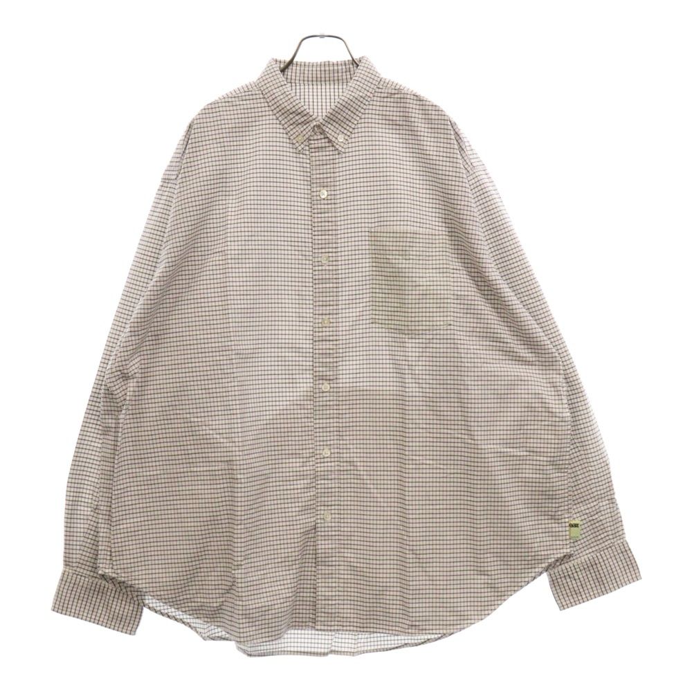 SSZ 22aw ELBOW PATCH SHIRT チェック L BEAMS (ビームス) 22AW × SSZ ELBOW PATCH SHIRT チェック柄長袖シャツ