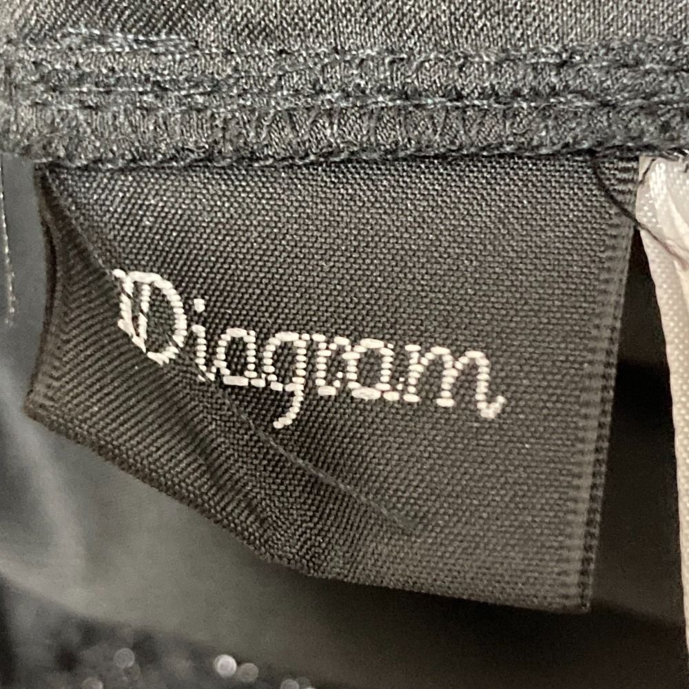 25SS Diagram ダイアグラム フリンジワンタックパンツ サイズ38 ブラック レディース 古着 DECORATOM_COM_BR