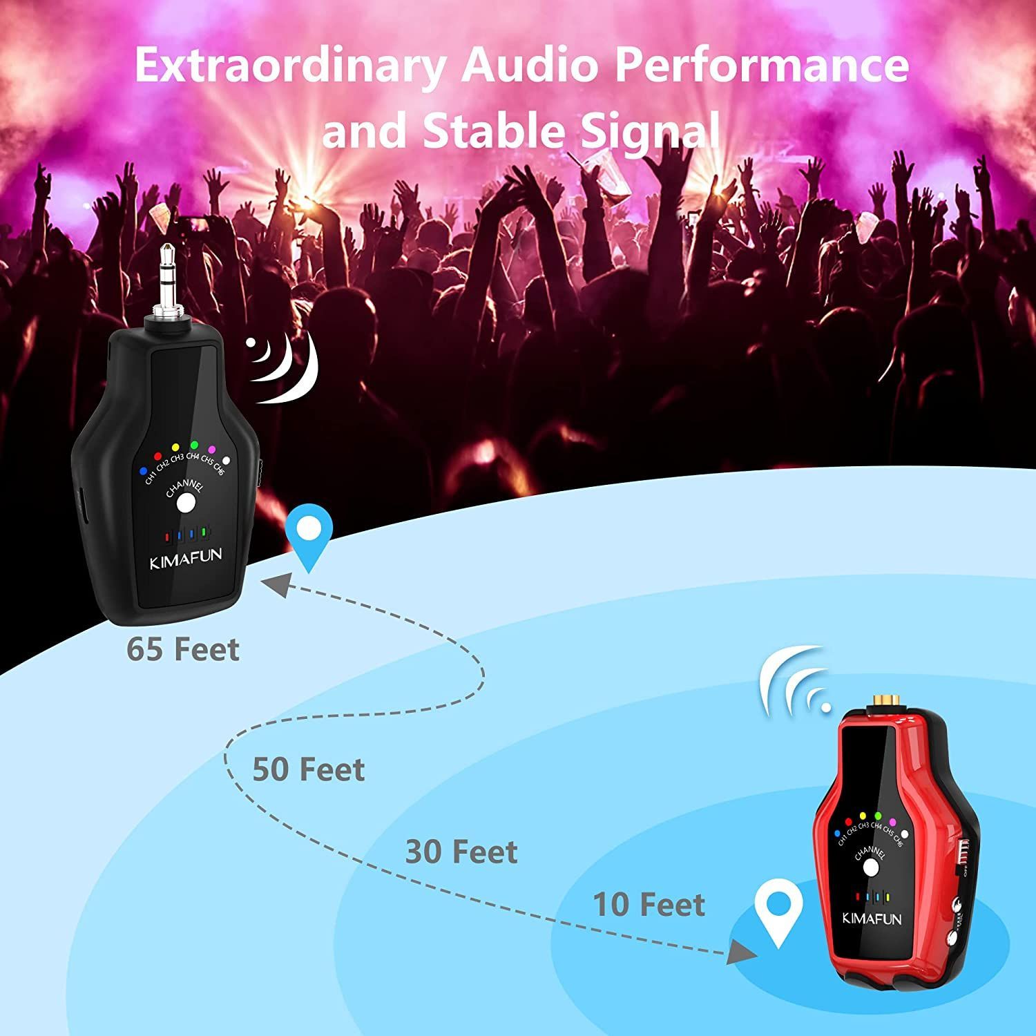正規品】KIMAFUN 2.4G ワイヤレス インイヤー モニター システム 充電 