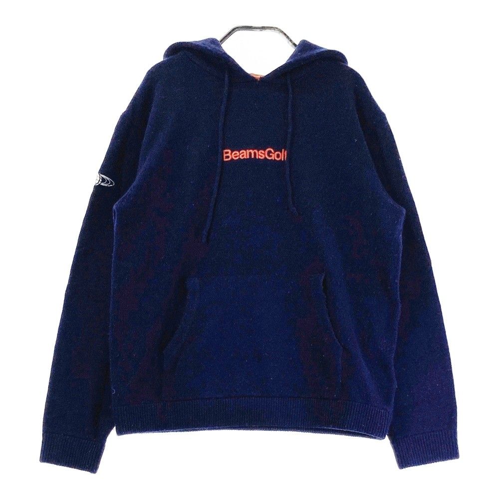美品　ビームスゴルフ　beams golf ニットパーカー　プルオーバー　L サイズ：M BEAMS GOLF ビームスゴルフ ニットパーカー ロゴ ネイビー系