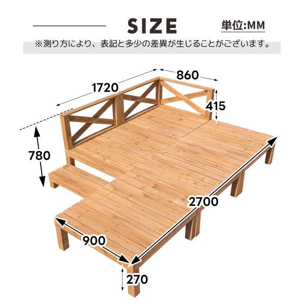 ウッドデッキ 天然木 キット 9点セット 踏み台付 自由な組み合わせ ウッドパネル 家具ガーデンファニチャーバルコニー ベランダ 北欧 キットウッド 新生活 爆買