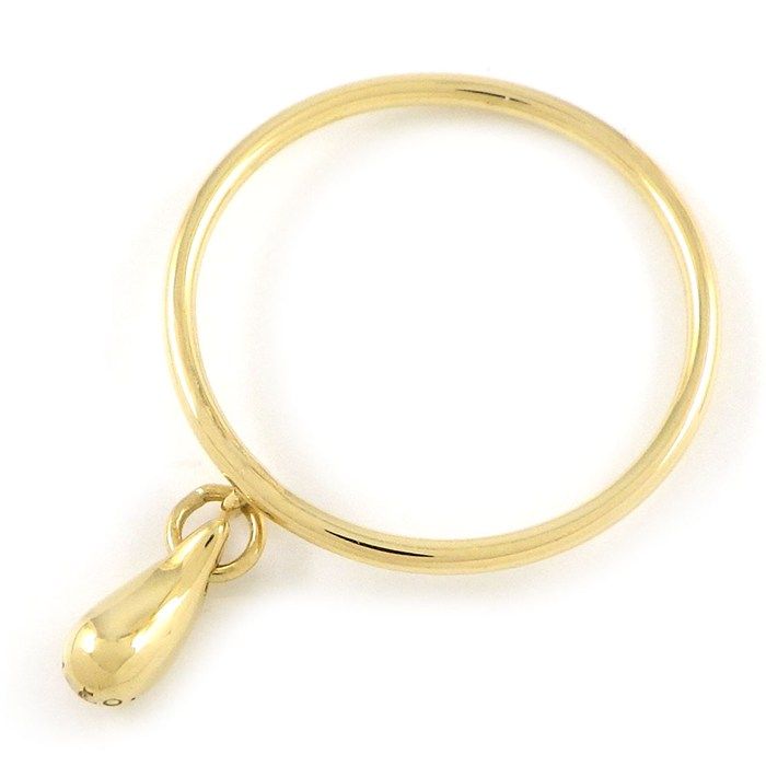 【美品】ティファニー K18 ティアドロップ リング 5696 TIFFANY&Co.】ティファニー ティアドロップ 12.5号 リング・指輪