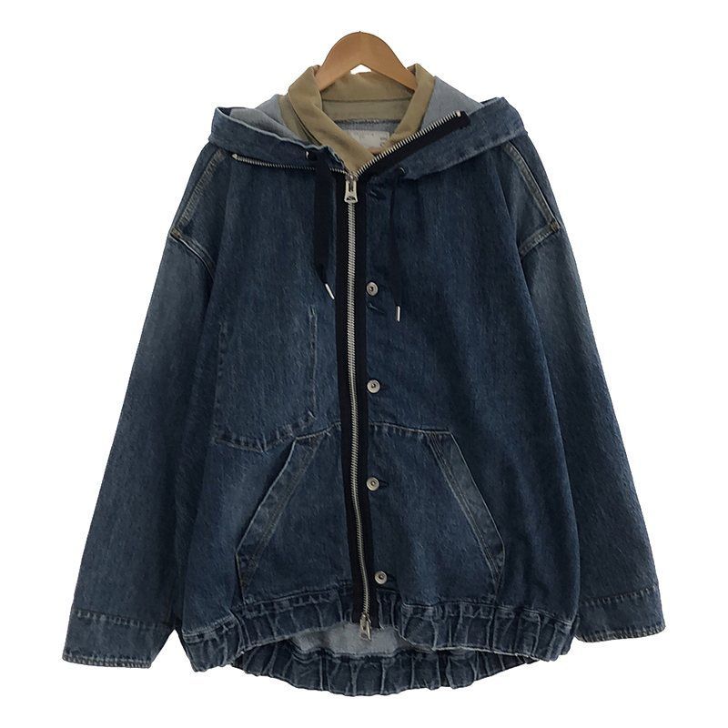 美品sacaiサカイフーデットブルゾン23ss デニムジャケット sacai / サカイ | 2023SS | Denim Hooded Blouson / レイヤード デニム
