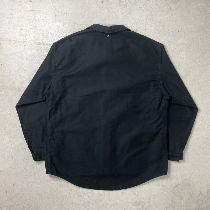 BEAU-FORT ブラックモールスキンジャケット 企業ロゴ刺繍 メンズ2XL