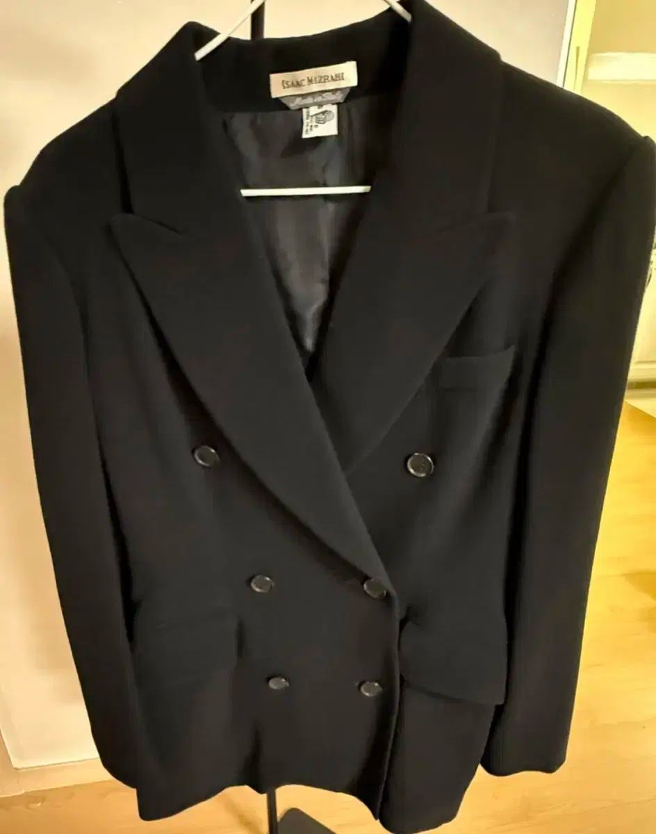 アイザック みずらひ 黒 ウール ジャケット