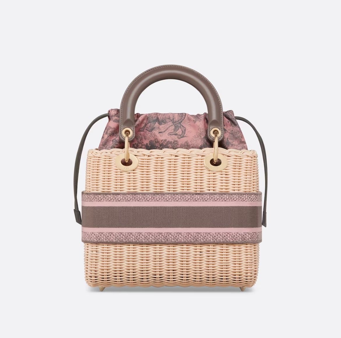 新品 ディオール LADY DIOR バッグ ミディアム かごバッグ ピンク