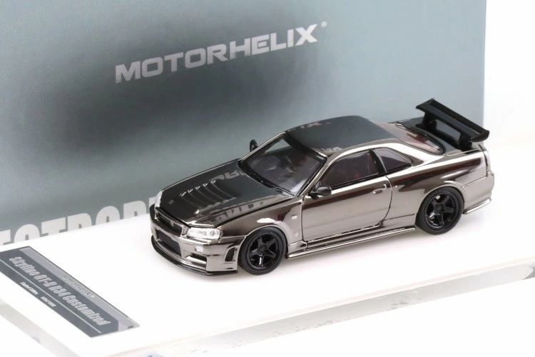 Motorhelix モーターヘリックス 1|64 日産 スカイライン GT-R R34 ニスモ ホビー エキスポ チャイナ Skyline Nismo Electro Gun Metal HEC EXPO M63415