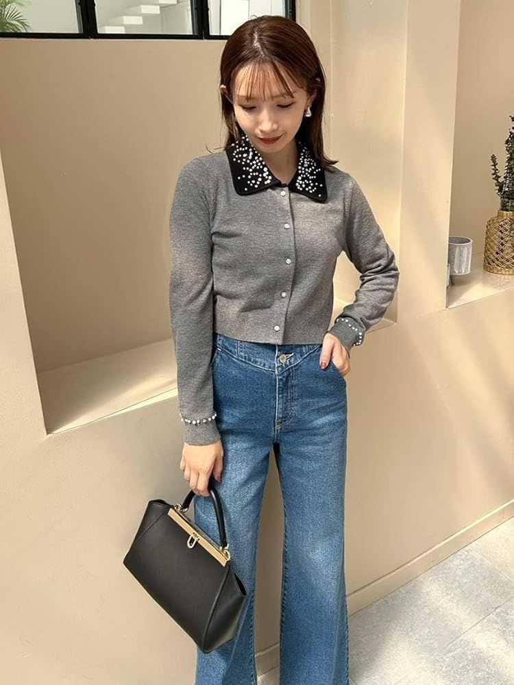 【美品】SNIDEL ハイウエストフレアデニムパンツ 00 ブラック STYLEUPPANTS】ハイウエストフレア(ロングパンツ)｜パンツ
