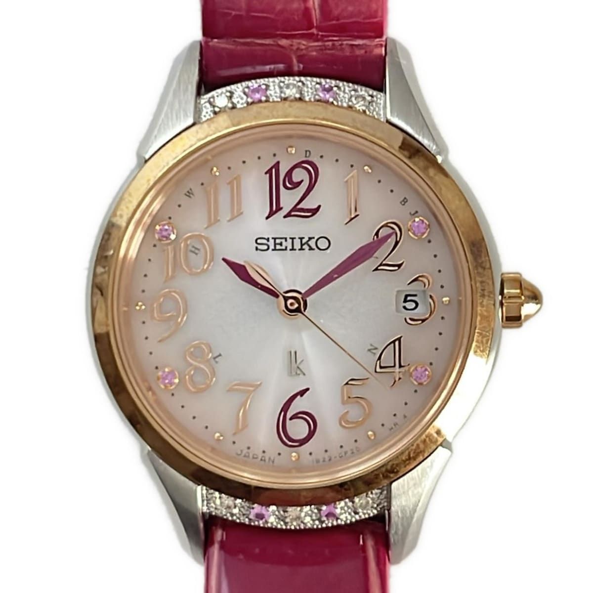 SEIKO セイコー 腕時計 LUKIA ルキア 1B22-0CL0 レディース ラインストーン|Ispahan|PIERRE HERMEコラボ|電波 ライトグレー