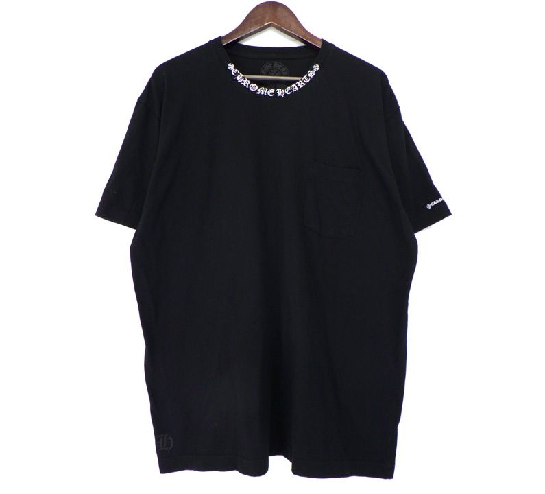 クロムハーツ CHROME HEARTS NECK LOGO PRINT TEE ネック ロゴ ポケット 半袖 Tシャツ w22787