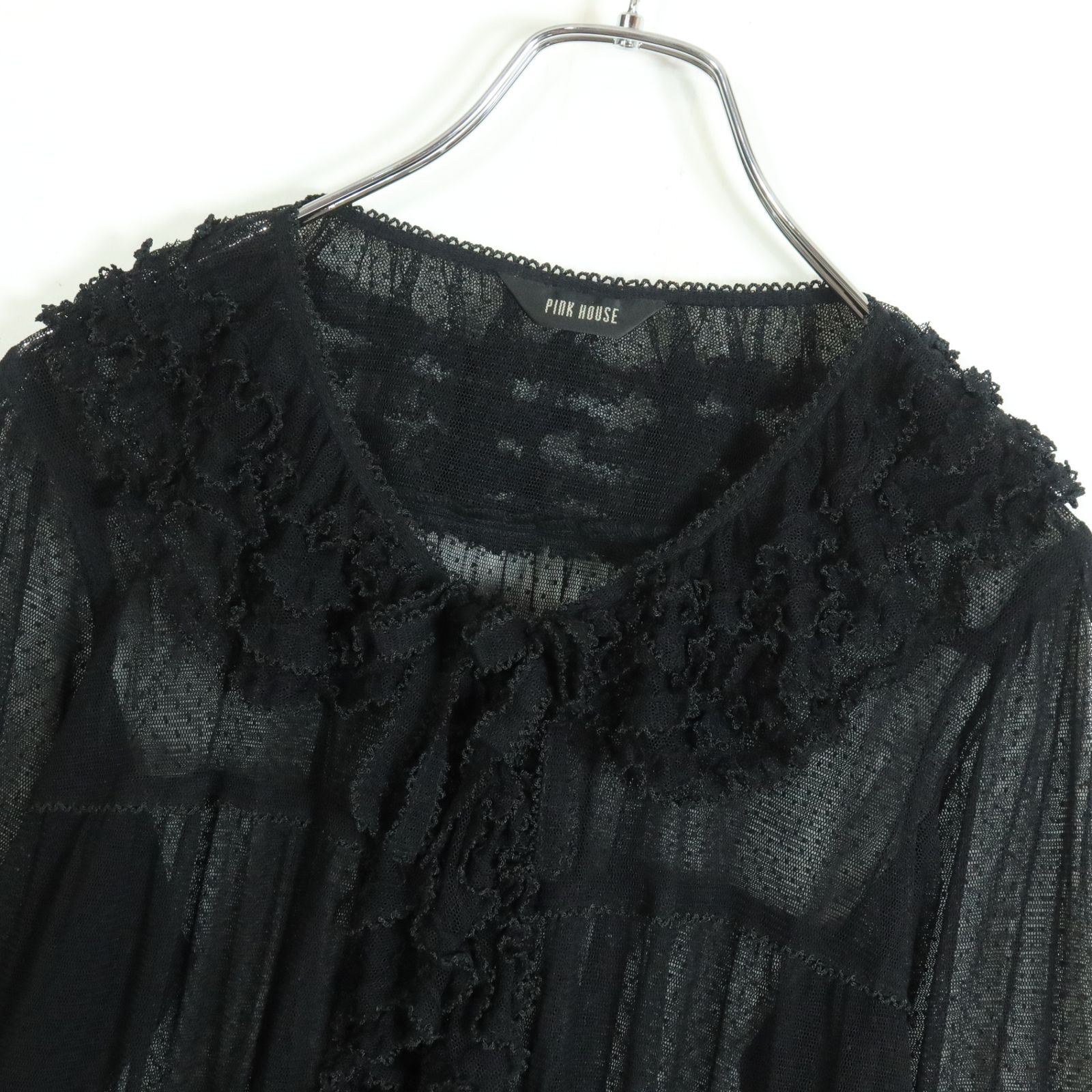 美品】ピンクハウス☆繊細！ドットチュールレースのフリルデザイン  