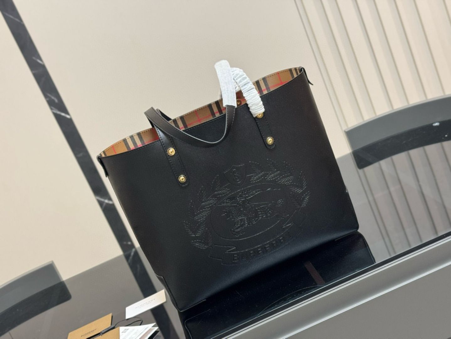 今日特価】Burberry Canvas Shopping Tote Bag 35×30cm-WTO輸入