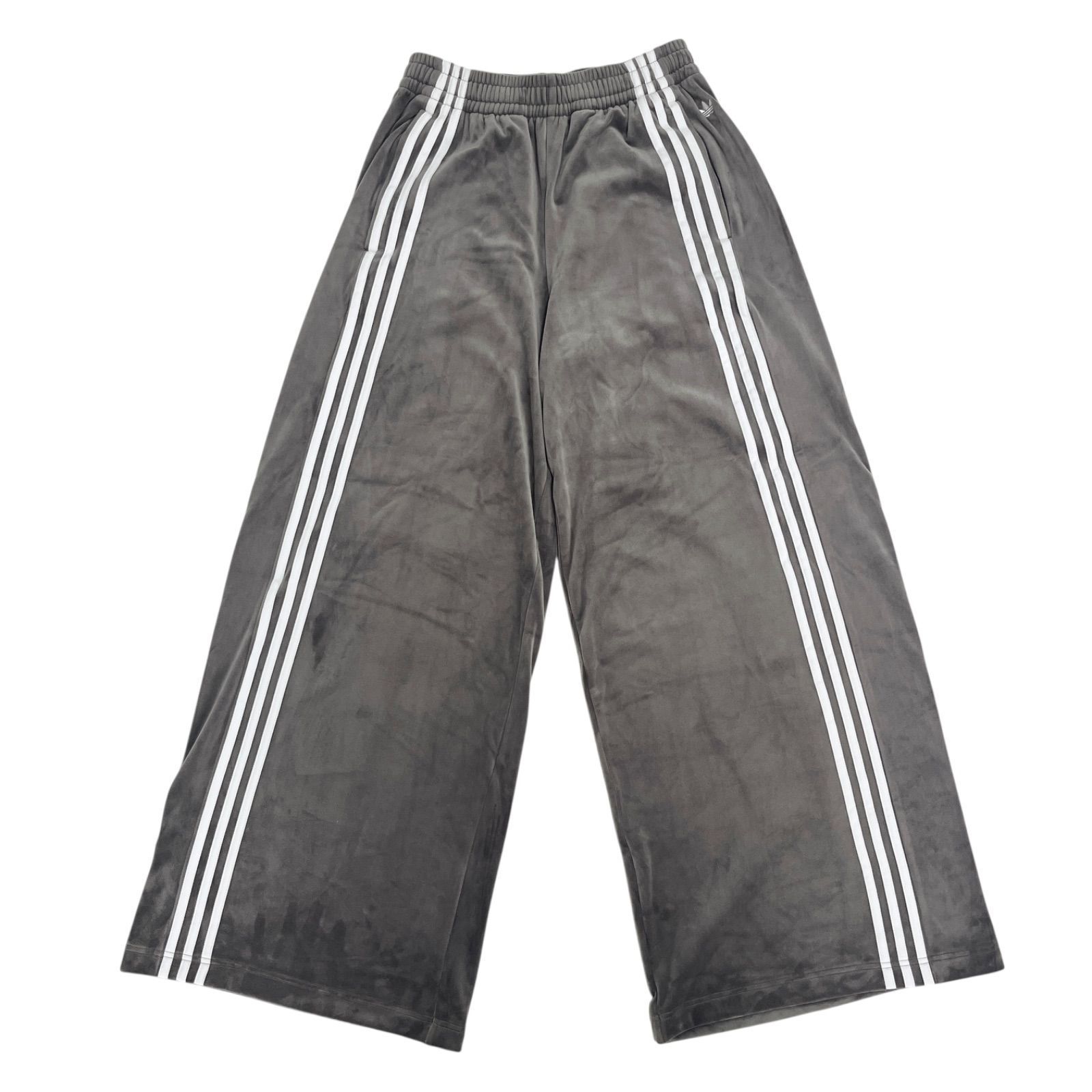 7534 adidas originals アディダスオリジナルス ベルベット ルーズ トラックパンツ チャコール L