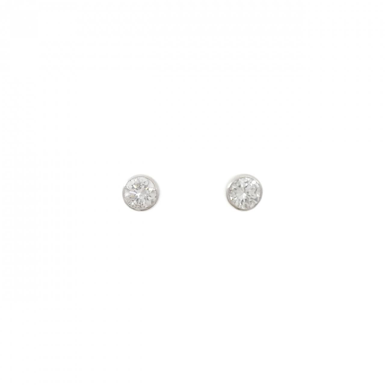 PT900 ソリティア ダイヤモンド ピアス 0.350CT