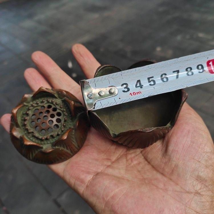 銅 細工 透かし彫り蓮華香炉 室内アロマ炉 茶道具 香道具 装飾品 工芸品 置物 銅 細工 香炉 蓮華薫香炉 盤香炉 茶室焚香炉 茶道具 香道具 工芸