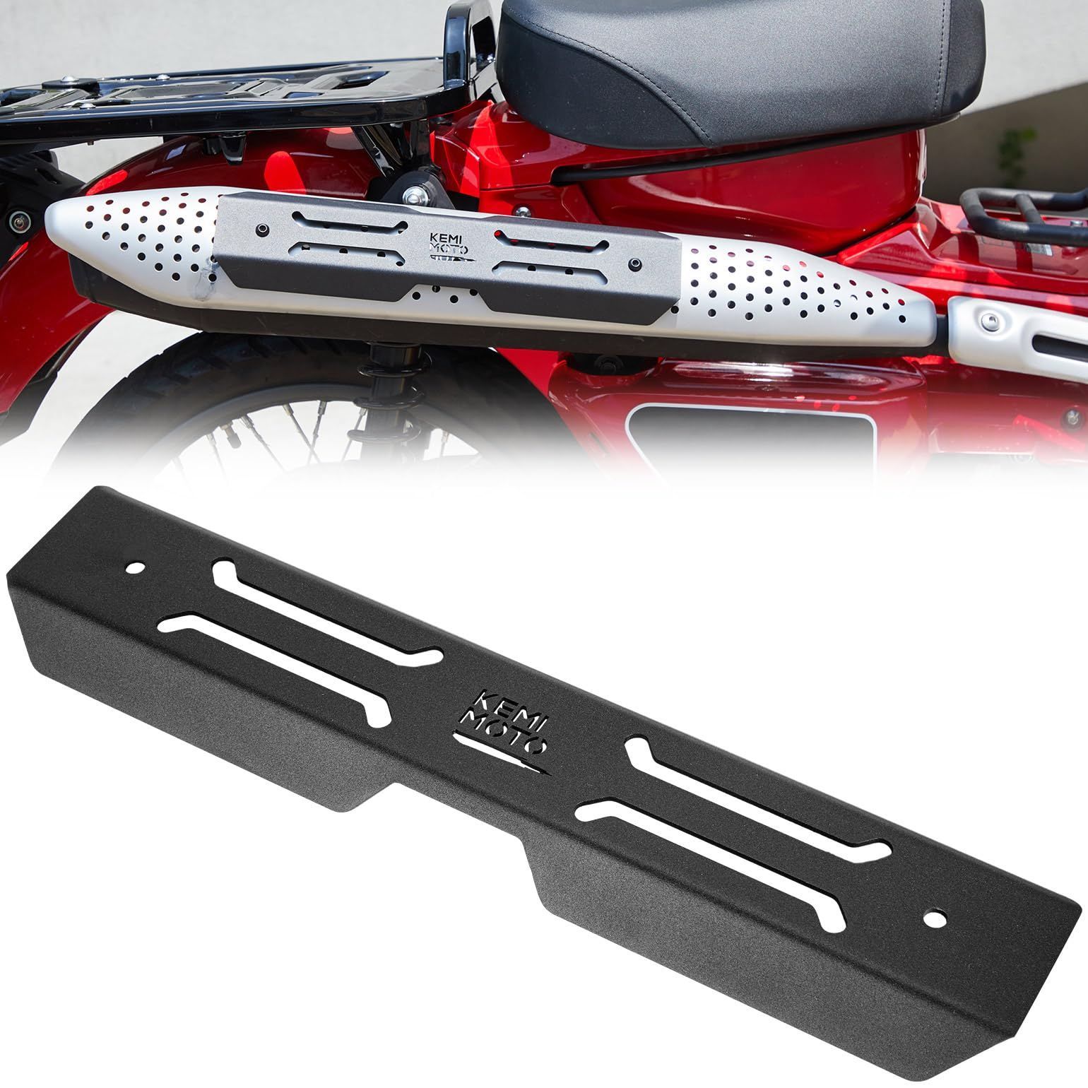 【数量限定】耐高温 断熱 ct125マフラーガード ハンターカブカスタム 耐熱ヒートガード マフラー セキュリティ保護 CT125 火傷防止 マフラー用ヒートガード 傷防止 CT125・ハンターカブ専用 ブラック KEMIMOTO