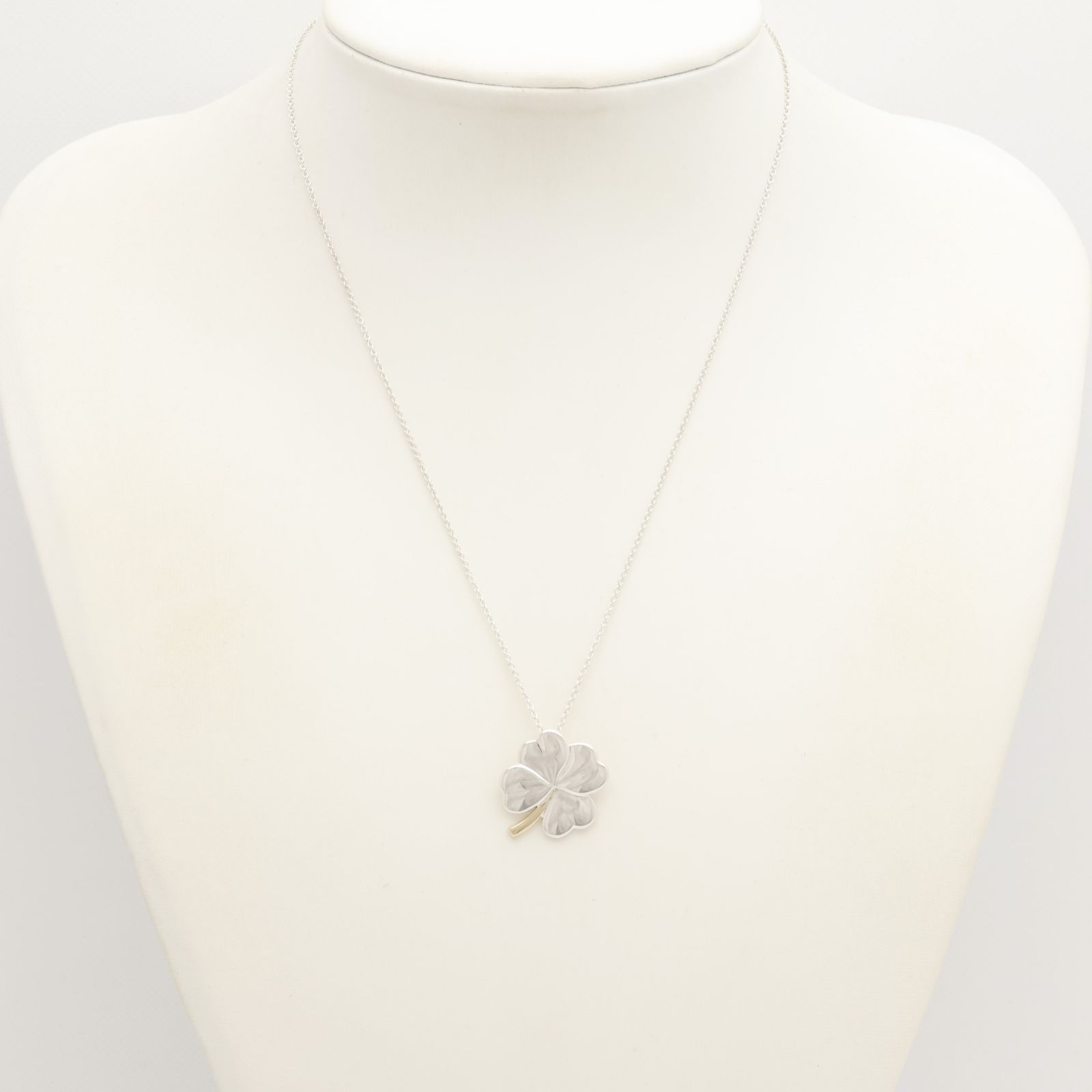 美品】ティファニー TIFFANY&Co. クローバー ネックレス AG925 AU750 