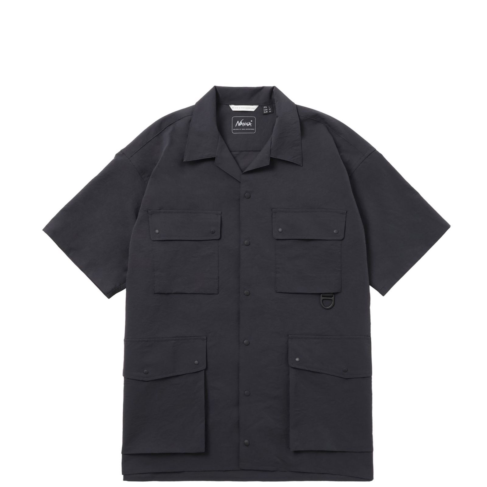 NANGA /DOT AIR® UTILITY PK SHORT SLEEVE SHIRT / ドットエア ユーティリティーポケット ショートスリーブシャツ BLACK