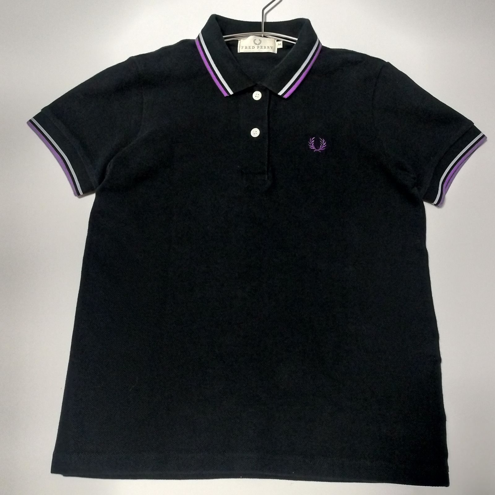 FRED PERRY ロゴ刺繍　半袖ポロシャツ ネイビー　M12 Mサイズ FRED PERRY フレッドペリー 半袖 ポロシャツ The Fred Perry