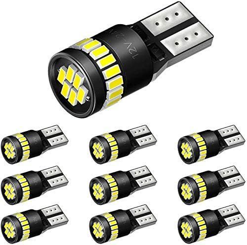 【在庫処分】AUXITO T10 LED ホワイト 爆光 10個 ポジションランプ led キャンセラー内蔵 2W 24個3014LED素子 30000時間寿命 12V車専用 LED 白 ルームランプ/ナンバー灯 1年保証