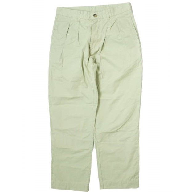 BERNARD ZINS x BEAMS F ベルナールザンス ビームスエフ 別注 Bruce コットン2インプリーツスラックス 21-23-0490-727 40 ライトグリーン パンツ チノパン ボトムス g14065