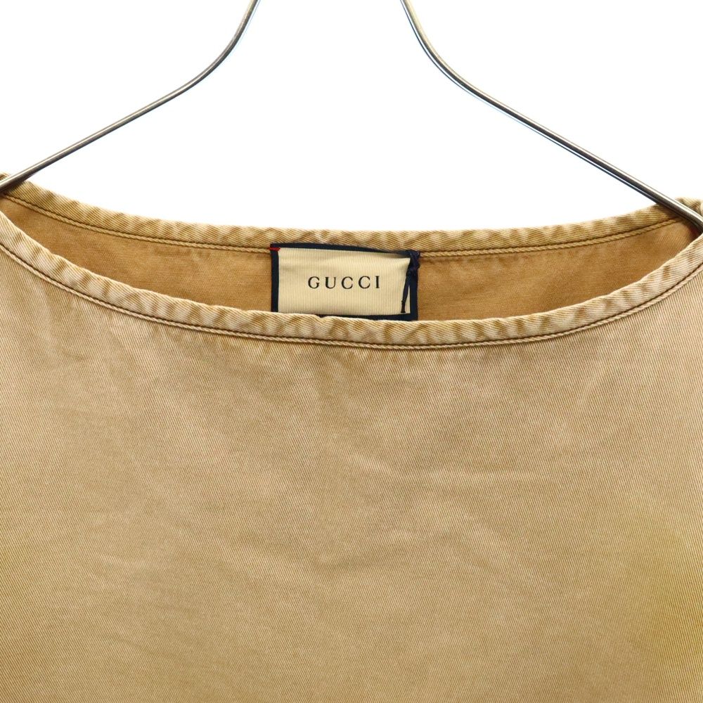 GUCCI (グッチ) DENIM TOP WITH EMBROIDERY ウォッシュ加工 ロゴ刺繍